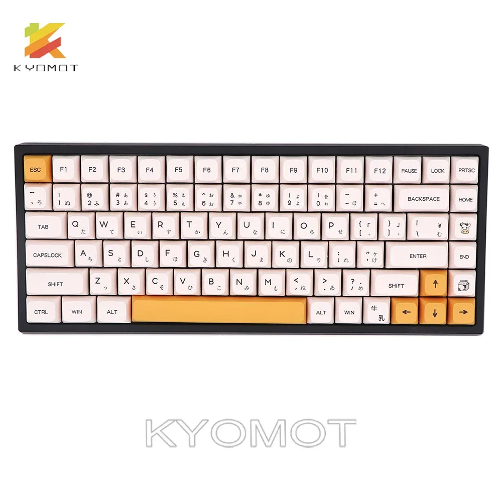 Teclado mecánico KYOMOT White Honey Milk, teclas de 140 teclas coreanas rusas PBT XDA, perfil para Cherry MX Switch IKBC Ducky