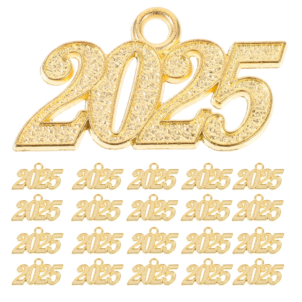 

100pcs Digital Pendant 2025 2025 Charms For Crafts Charms Jewelry Making Crafts Number Accessories Lightweight Alloy