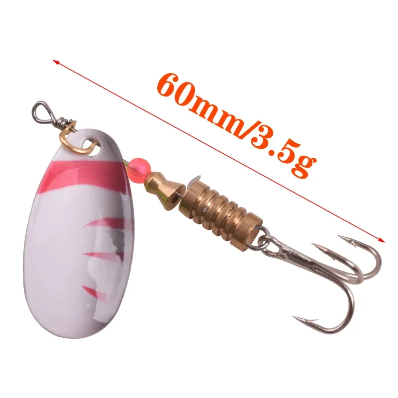 Leurres de pêche en métal, hameçons triples de 2,5g, 3,5g et 5,5g, avec spinners, appâts artificiels, pour la pêche à la carpe et à l\'achigan, 1