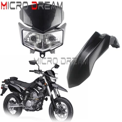 Motocross Dirt Pit Bike Front Headlight & Fender Plastic Fairing Kit Black For Kawasaki D-Tracker KLX 250 KLX250 2008-2019