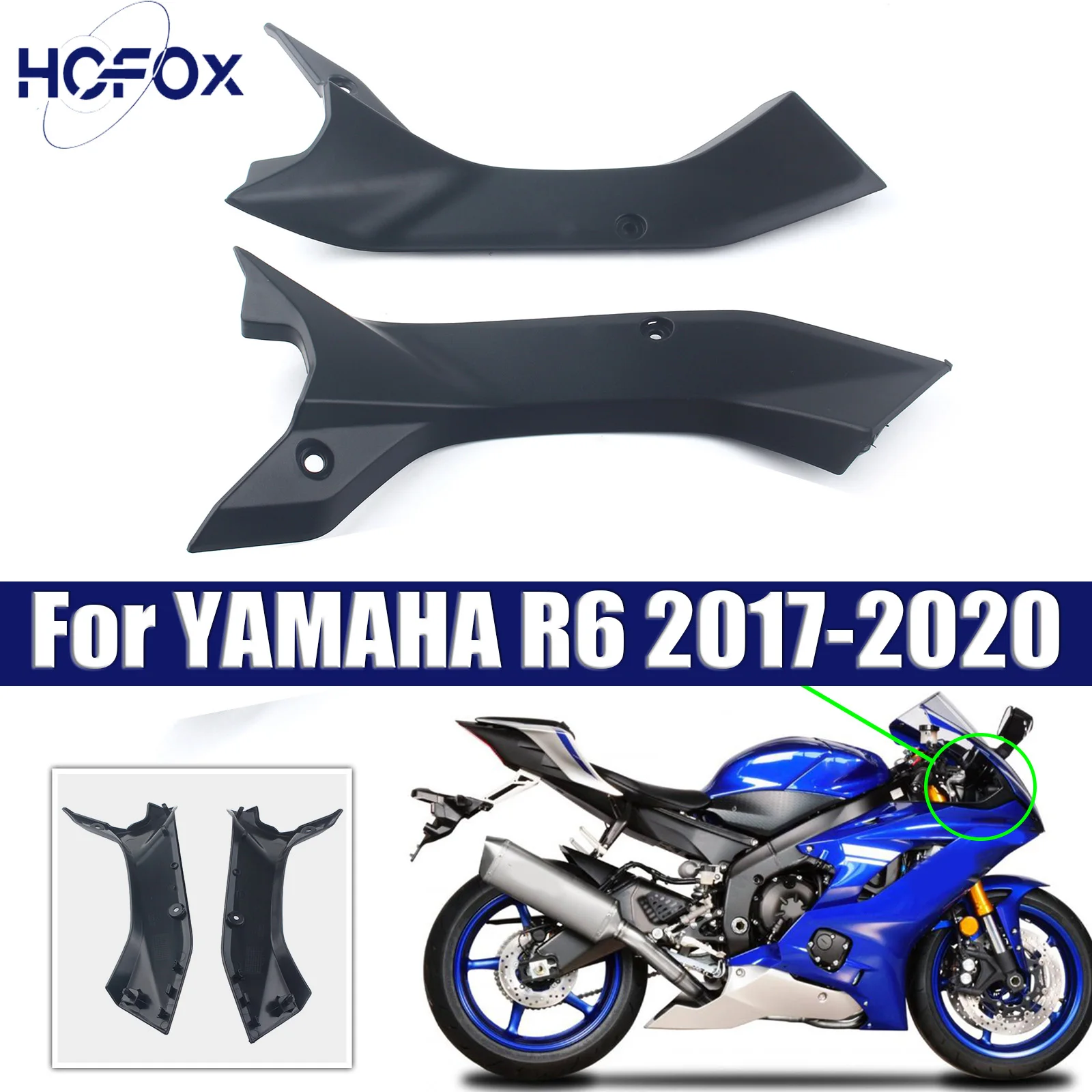 

For YAMAHA R6 2017-2020 Motorcycle Parts Black Plastic Gas Tank Side Cover Panel Fairing Trim Cowl