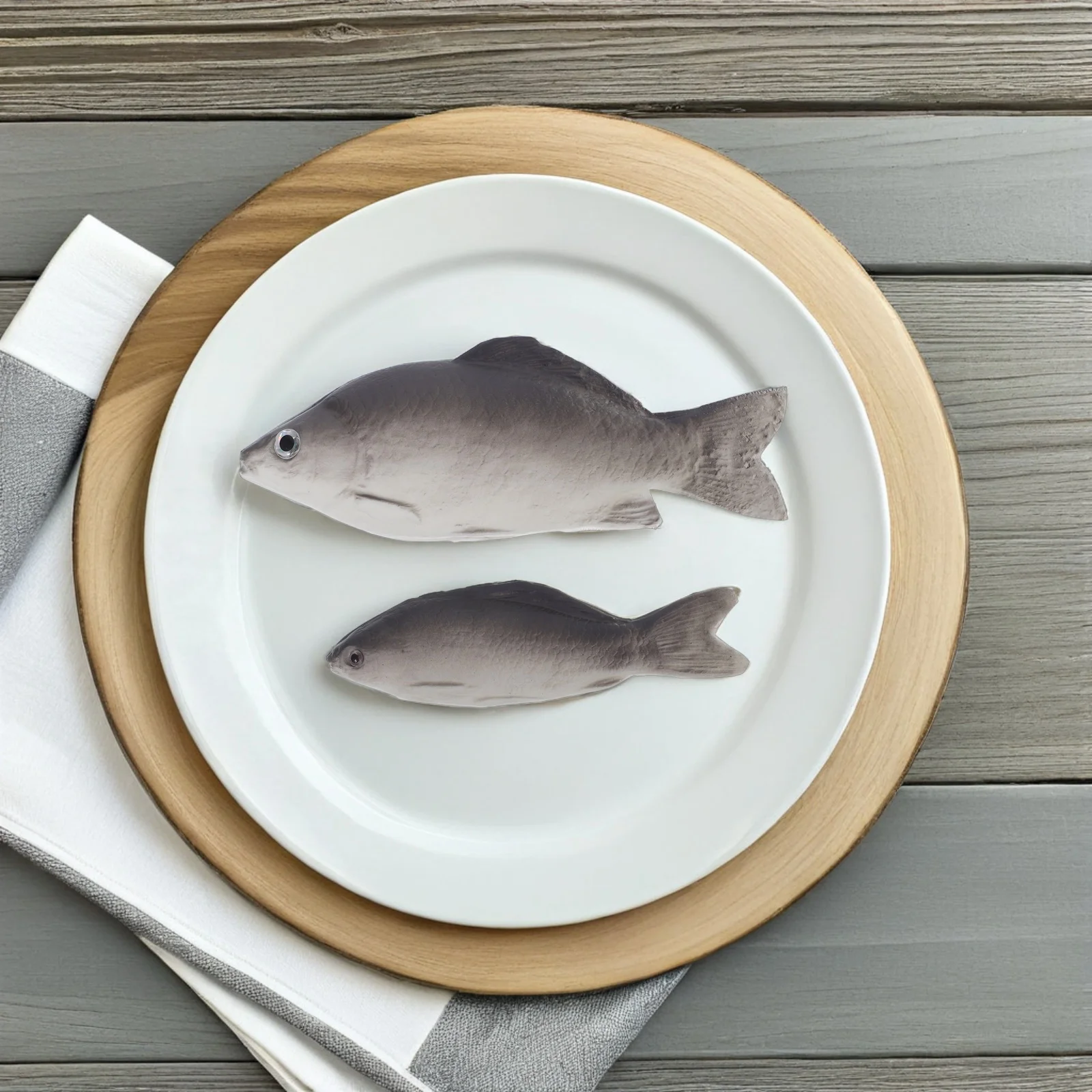 

4Pcs Realistic Fake Fish Prop Set Artificial Carp Sea Fish Decoration Kitchen Photo Display Simulation Seafood Ornaments