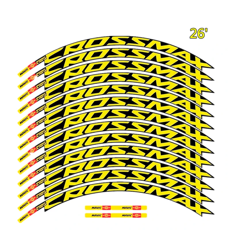 MAVIC CROSSMAX SL PRO MTB-Radaufkleber, Breite 17 mm, PRO-Fahrrad-Radaufkleber, Fahrradaufkleber für zwei Räder, Aufkleber, MTB-Felgenaufkleber
