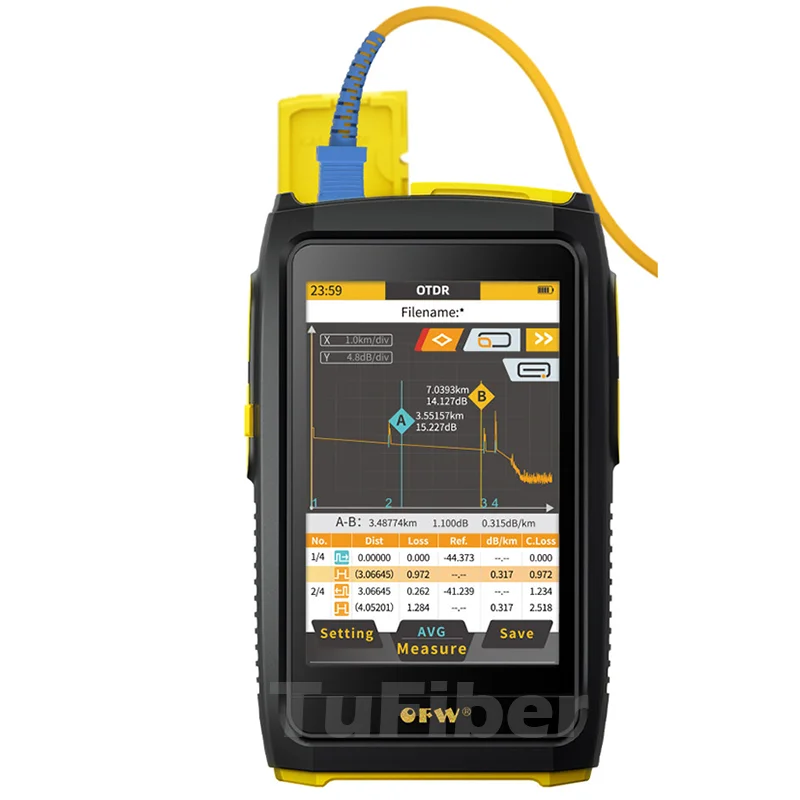 Imagem -04 - Mini Otdr Fibra Ativa Teste ao Vivo 1550nm 20db Fibra Óptica Reflectômetro Tela Sensível ao Toque Opm Vfl Ols Fibra Tester sc Conector 5g