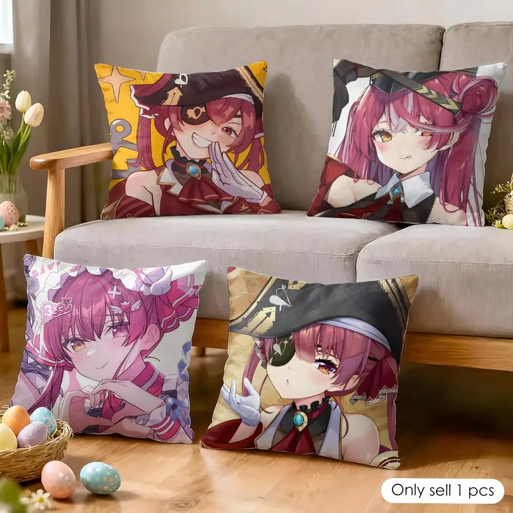 Web Online Anime H-Houshou Marine Cushion Cover Wrinkle-Resistant Short Plush Pillow Case Breathable Machine-Washable