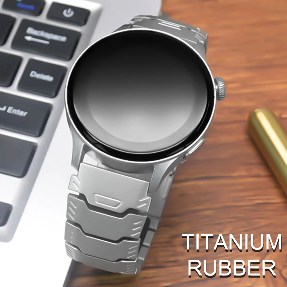 

Ремешок из титанового сплава для Huawei Watch GT6 Pro GT5 GT4 46 мм, резиновый деловой браслет для Oneplus Watch 3 2 2R, спортивный ремешок