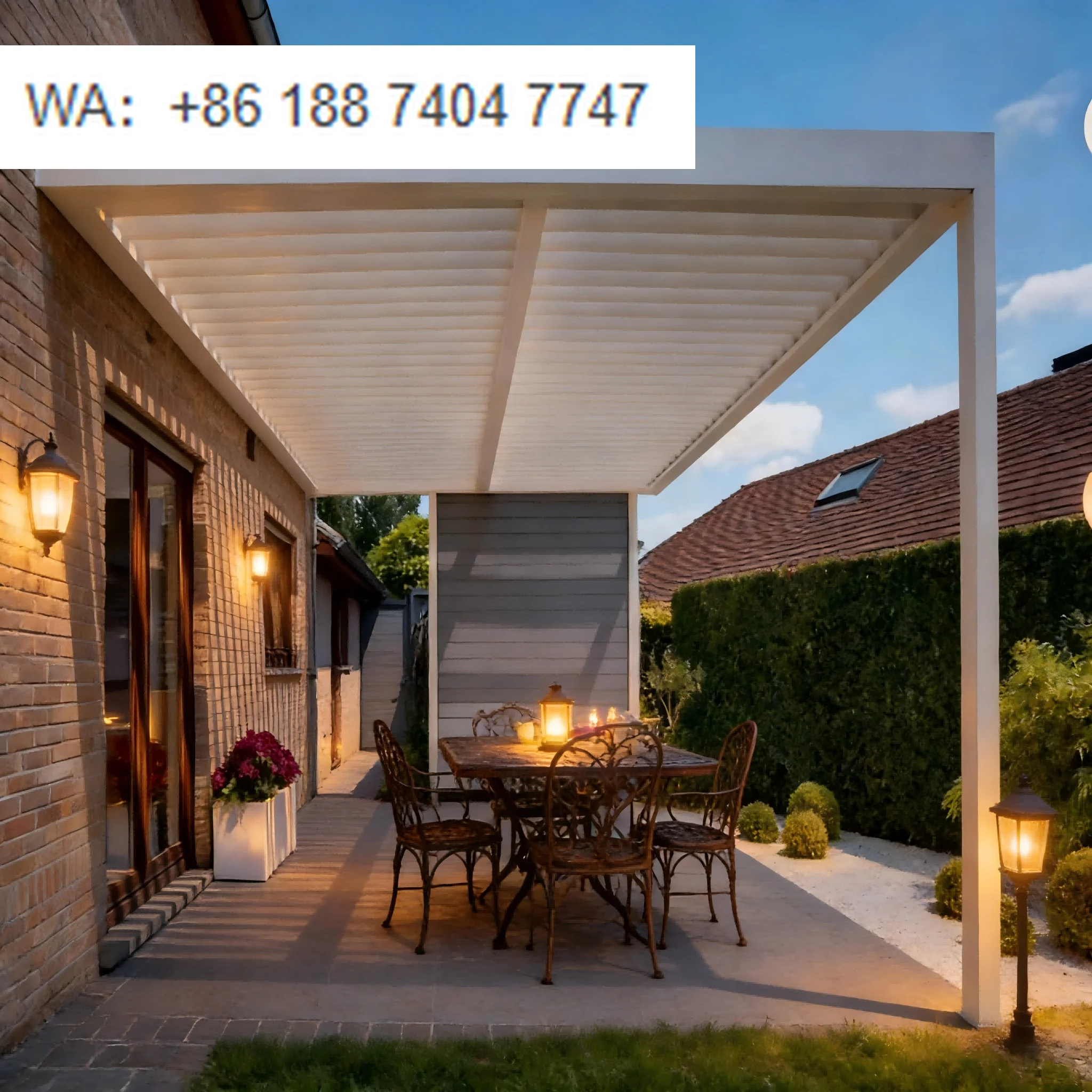 Customizable Motorised Patio Covers Backyard Canopy Gazebo Automatic System Outdoor Bioclimatic Aluminum Louvered Pergola