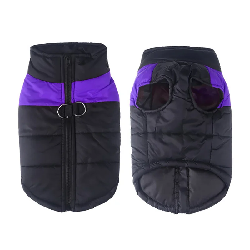 Warme Winter-Hundejacke für den Winter, gepolsterte Haustierweste, Mantel für kleine große Hunde, wasserdichte Haustierkleidung mit D-Ring, Golden Retriever – Detail 2