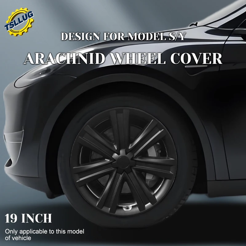 

4 шт. для Tesla Model Y 2020-2024, крышка колеса в стиле Arachnid, 19-дюймовая автомобильная замена, автомобильная крышка ступицы, полный обод, автомобильные аксессуары