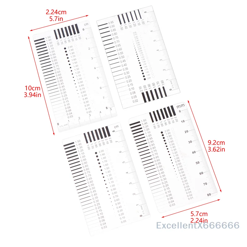 Transparent Film Ruler Welding Gage Stain Crack Contrast Ruler Measuring Pass Badge Gauge Stain Card Point Gauge Wire Gauge