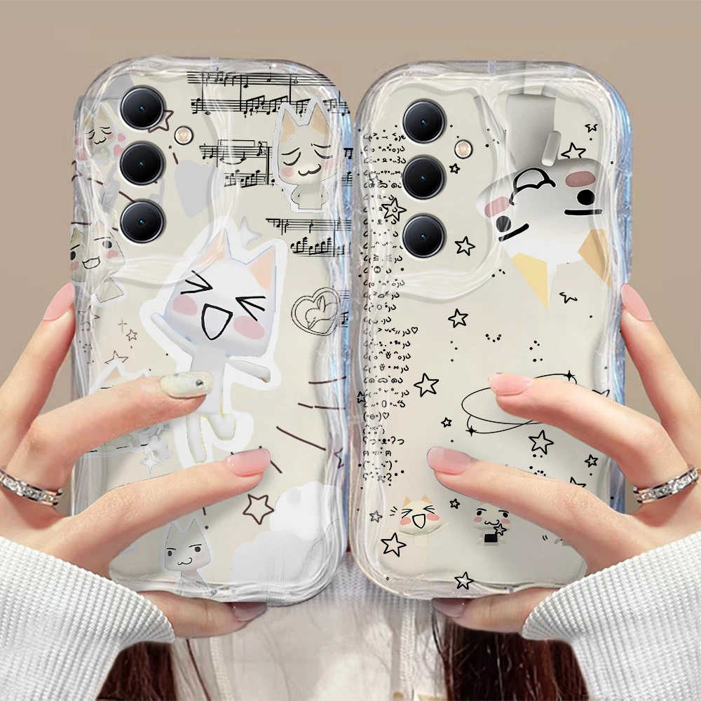 Funny Cute Toro Inoue Cat 3D Wave Case For Samsung A73 A72 A71 A55 A54 A53 A35 A34 A33 A25 A24 A23 A15 A14 A05 A04 4G 5G Cover