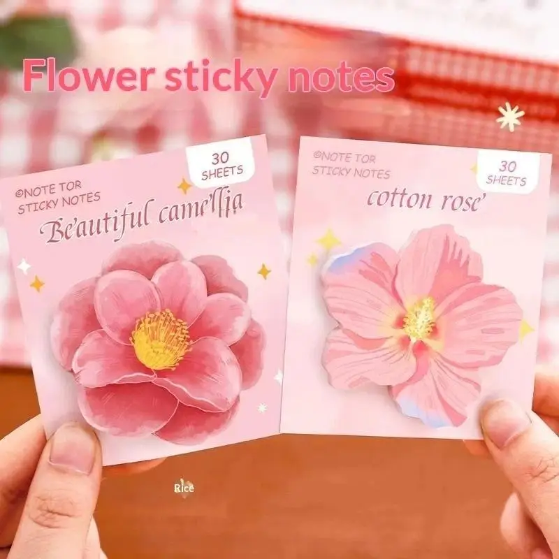 Kawaii Adhesive Cute Flowers Notes Notepad Memo Pad Office School Supplies Stationery Sticker