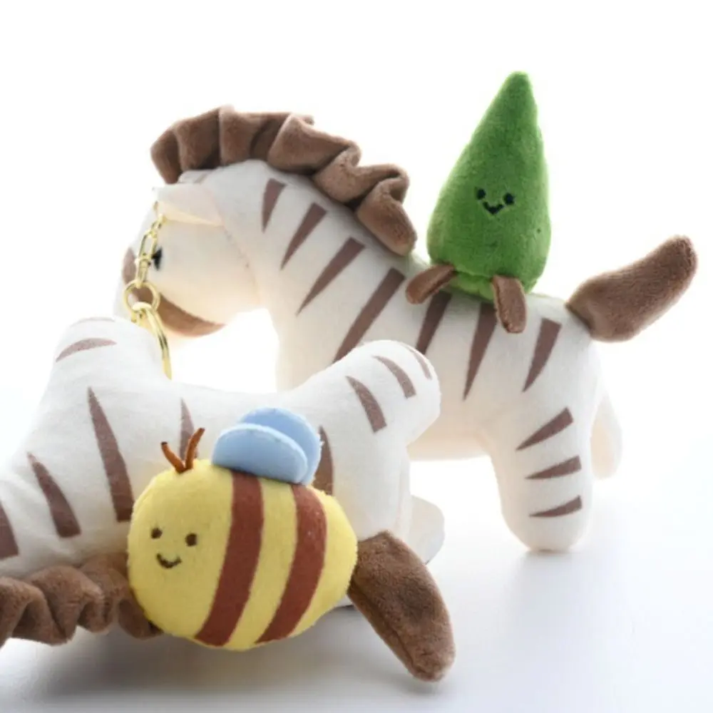 

PP Cotton Pullable Plush Horse Pendant Collection Fluffy Cartoon Animal Horse Keychain Ornaments Cartoon Horse Doll Key Ring