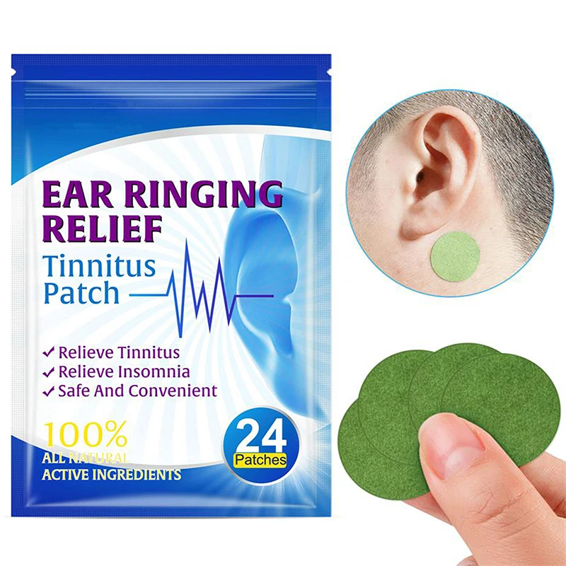 Parche de tratamiento de Tinnitus para la pérdida de audición, protección para el dolor de oído, mejora la escucha, alivia la incomodidad del oído, 24 unidades