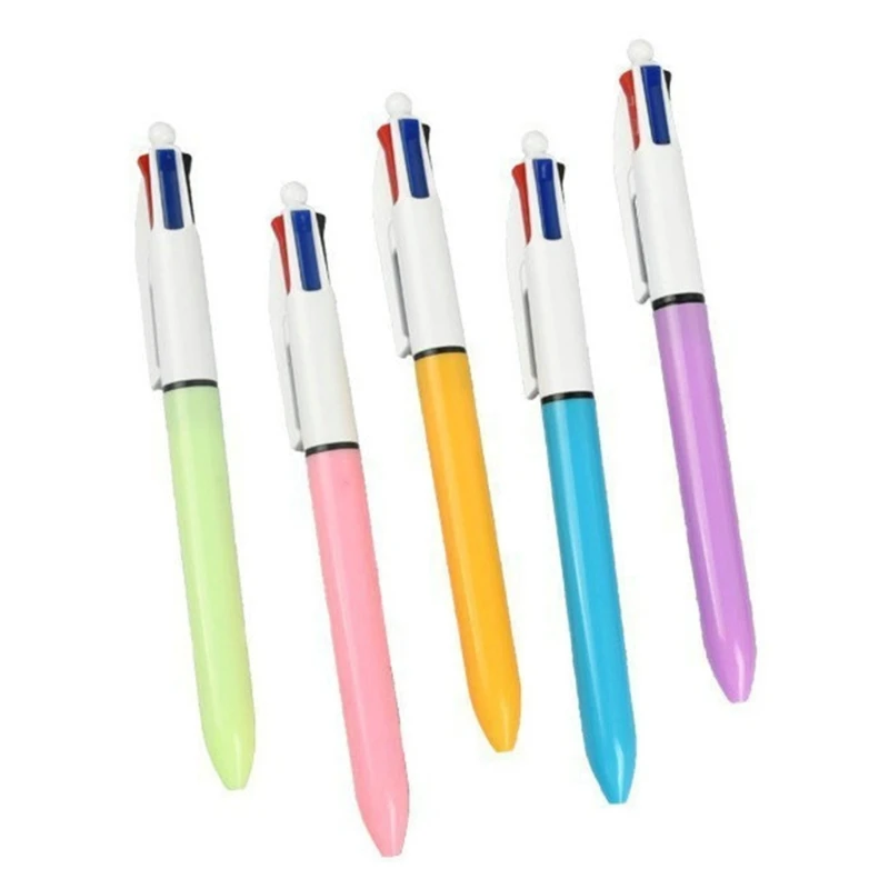 6 Pcs Retractable Ballpoint Pen Multicoloured Pen Ballpoint Pen 4 in 1 Shuttle Pen Office School Supplies for Student