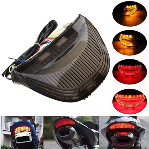 For 2003-2006 Honda CBR600RR 2004-2007 CBR1000RR Smoked LED Tail Light 12V Motorcycle Brake Light with LED Turn Signals
