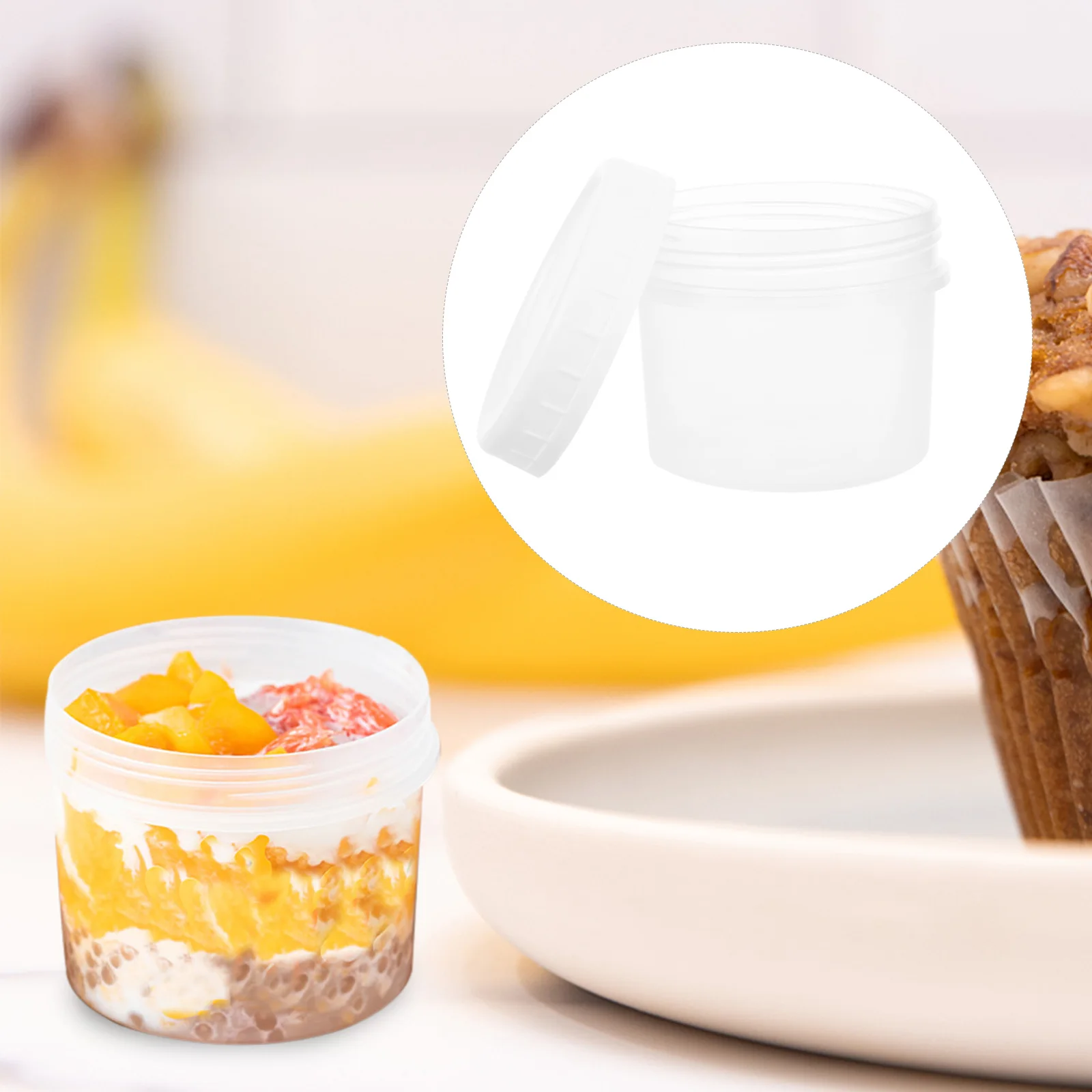 

Ice Cream Storage Boxes Freezer Containers Airtight Lids Portable Kitchen Storage Keeper for Yogurt Noodles Overnight Oats