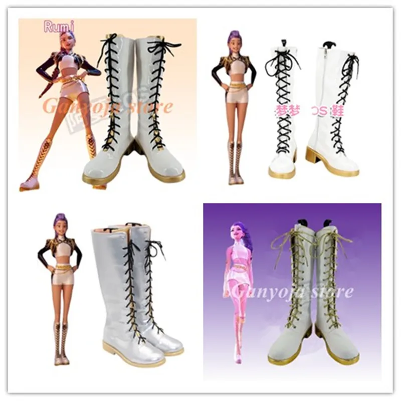 

KPop Demon Hunters Rumi, ботинки для косплея, детские ботинки Rumi, реквизит для Хэллоуина, карнавала, вечеринки, ботинки, обувь