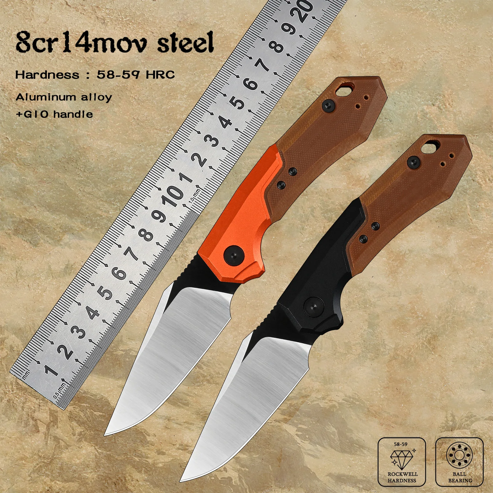 

8cr14mov Steel Blade Camping Utility Self Defense Pocket Knives EDC Outdoor Survival Hunting Folding Knife Tactical 7851