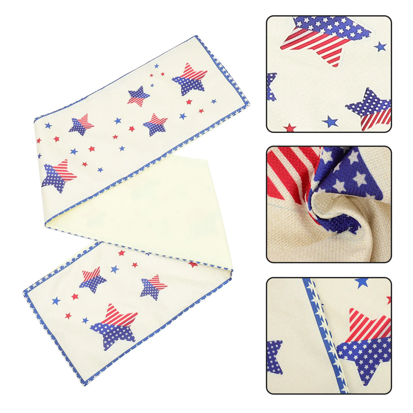 Independence Day Table Runner Patriotic Decorations July 4Th Tablecloth Festival Decoration Table Runner for Home Banquet