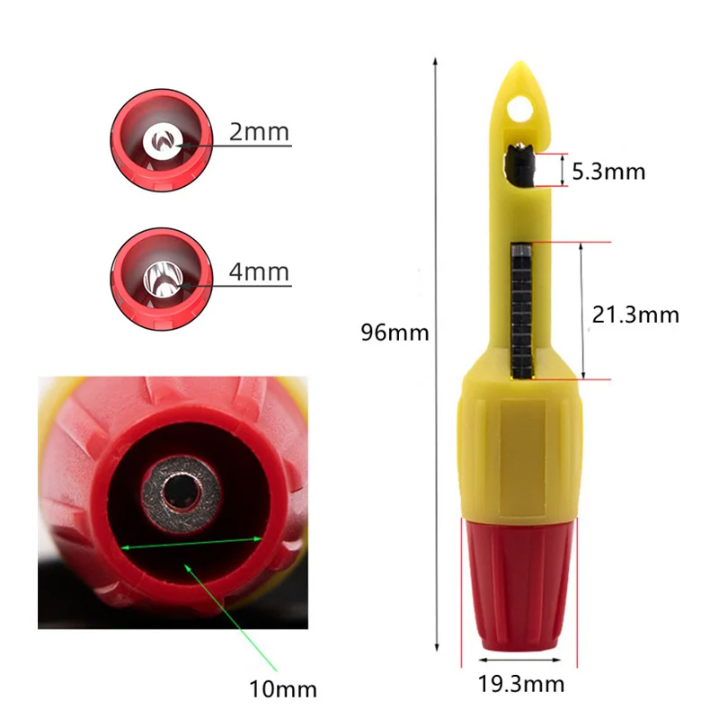 Insulation Wire Piercing Puncture Probe Test Hook Clip with 2mm/4mm Socket Automotive Car Repair