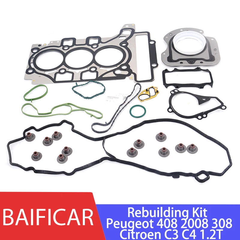 Baificar Brand New Engine Rebuilding Kit Overhual Gasket Sets 9807274280 For Peugeot 408 2008 308 Citroen C3 C4 1.2T