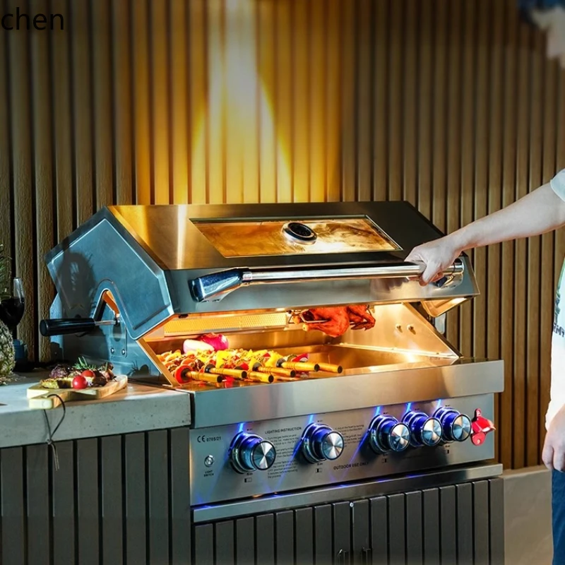 Griglia per barbecue incorporata da giardino HXL Cucina per barbecue all'aperto per uso domestico