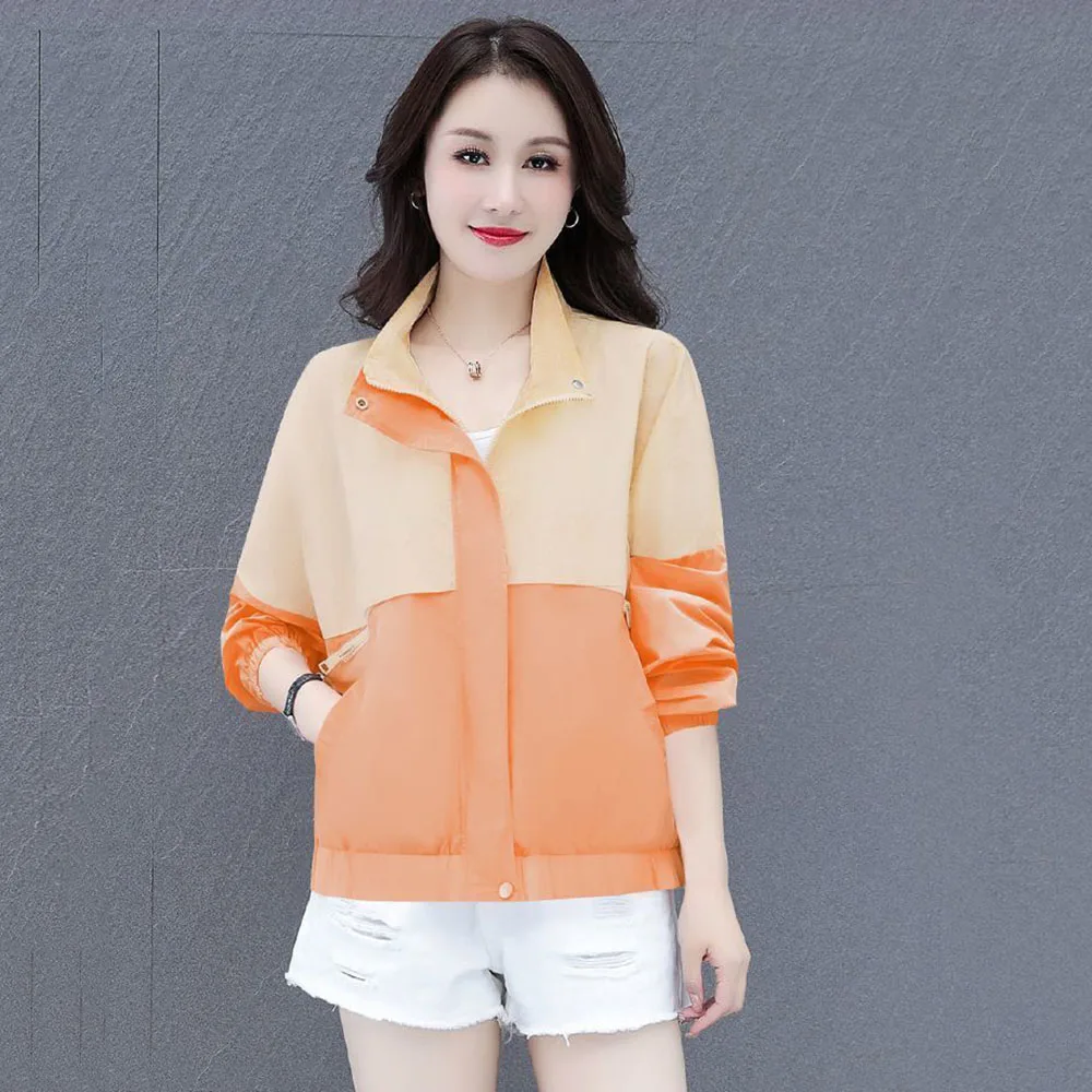 Ln summer, The New Western Style Stitching Loose Fashion Sunscreen Thin Coat Ladies Joker Age-reducing Casual Jacket Tide.