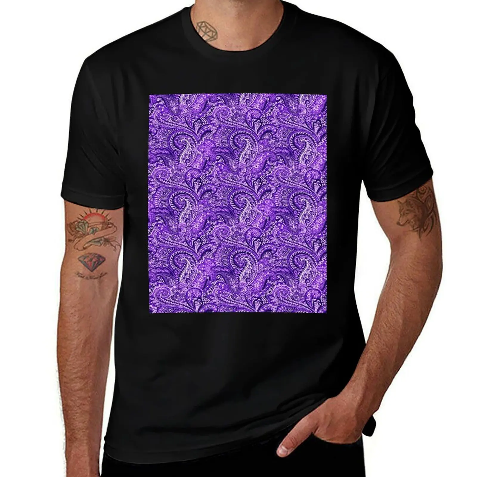 

cotton for shirt man t shirts men Paisley Classic t 100% Purple designer T-Shirt t shirts cotton