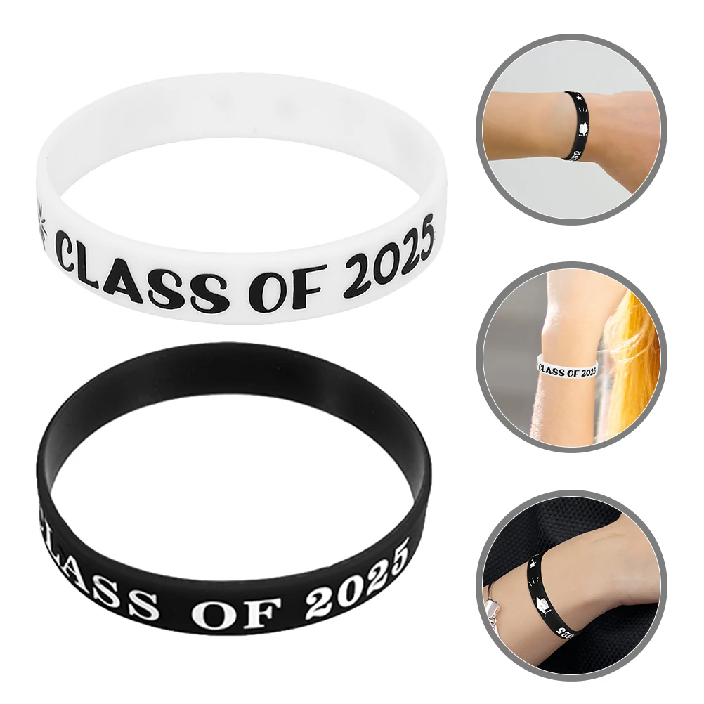 

12 Pcs Bracelet Graduation Student Silicone Bands Inspirational Bracelets Luxury Stretch Wristbands