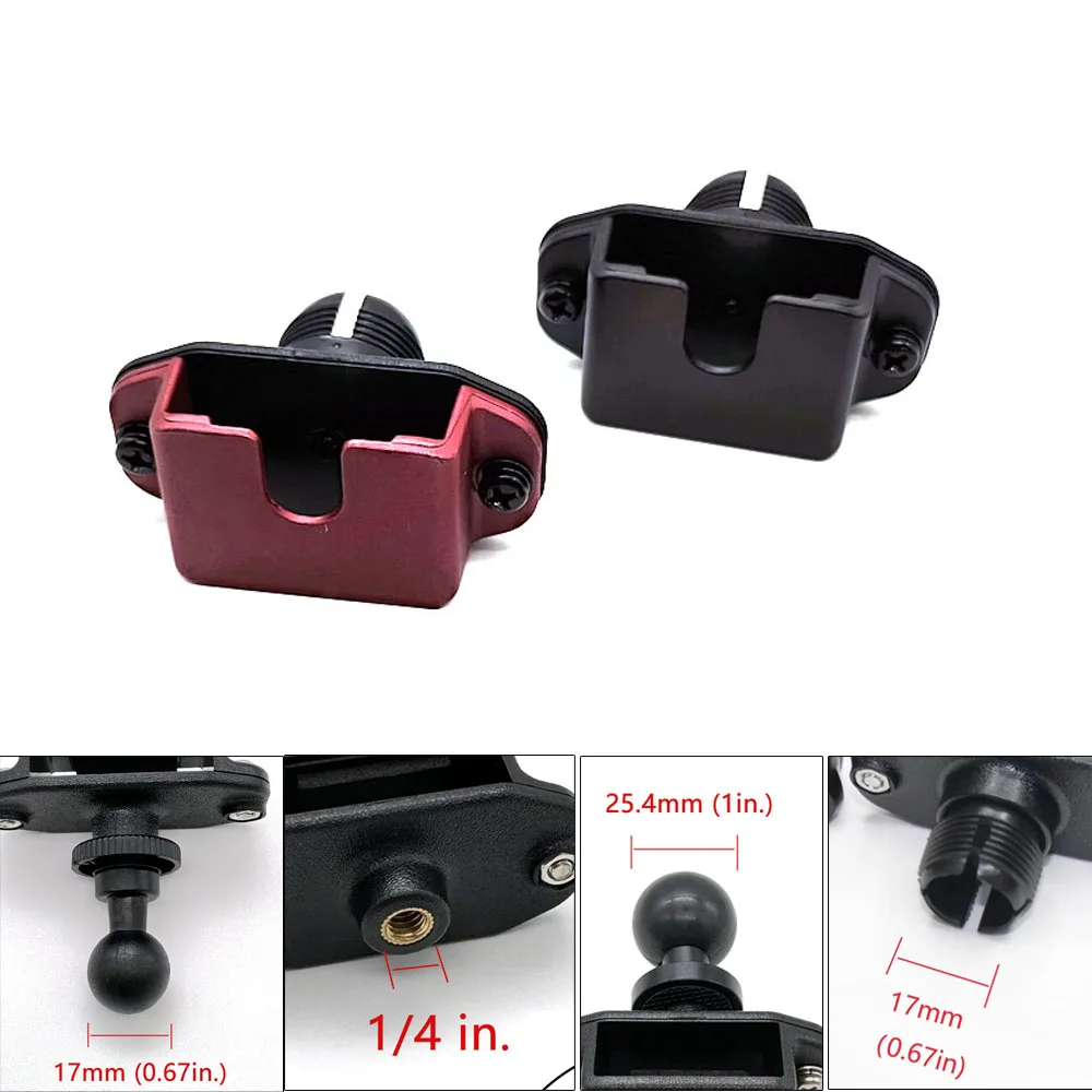 17mm Female/0.67/1in Ball 3in1 WalkieTalkie Car Mount Accessories Car Frame Back Clamp for Two Way Radio Mount Metal panel Stand