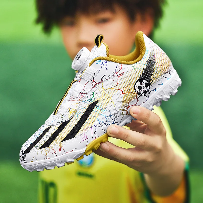 Rotary buckle children's football shoes broken nails primary school students training shoes club futsal training shoes