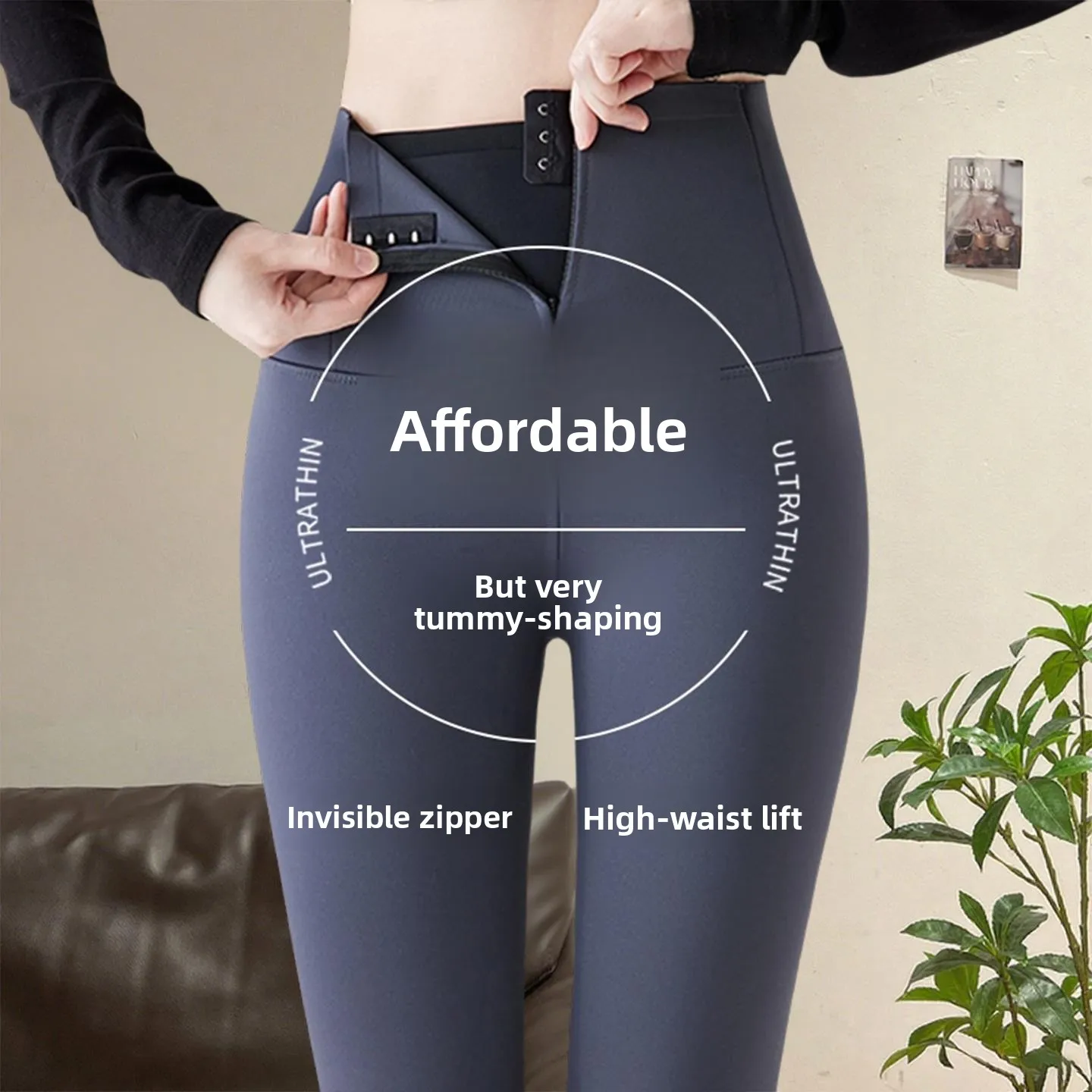 

Брюки для йоги с высокой талией Thiened Fce на подкладке, женская осенне-зимняя верхняя одежда, брюки с подтяжкой ягодиц из ковчечной кожи