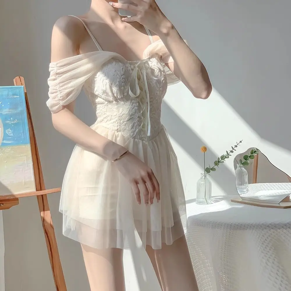 Women's Summer One-piece Swimsuits Slim Sexy and Pure Style New Fairy-style Hot Spring Swimsuit
