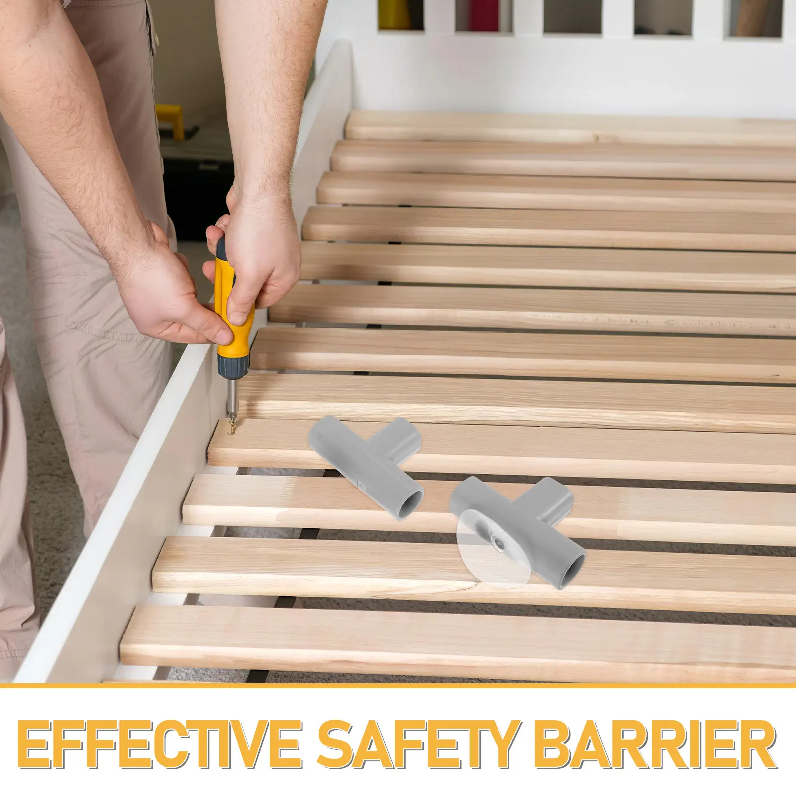 Kit de 1 connecteur en T en plastique pour parc de bébé, pièces de rechange, diamètre intérieur 0,87 po, accessoires de sécurité pour clôture intérieure/extérieure