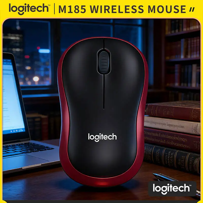 

Беспроводная мышь Logitech M185 с полным покрытием, радиус действия 10 м, подключение 2,4 ГГц, 1000 DPI, 12 месяцев автономной работы, для ноутбуков и ПК