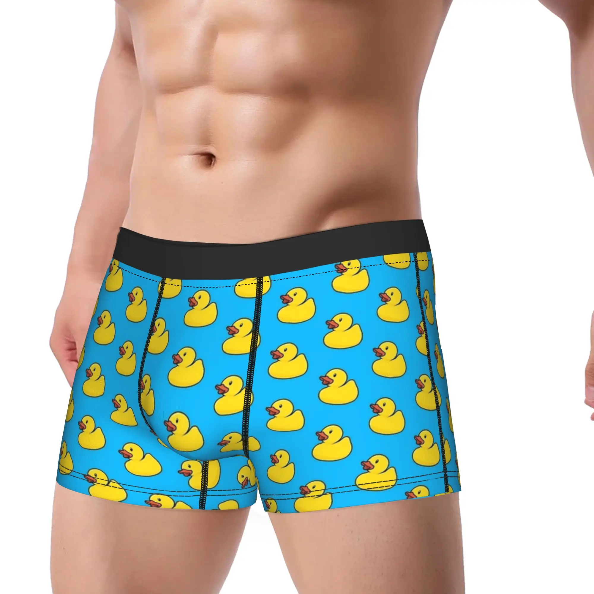 Rubber Duck Funny Animal Underwear  Breathable Underpants Print Boxer Brief For Male 3D Pouch Plus Size Boxer Shorts