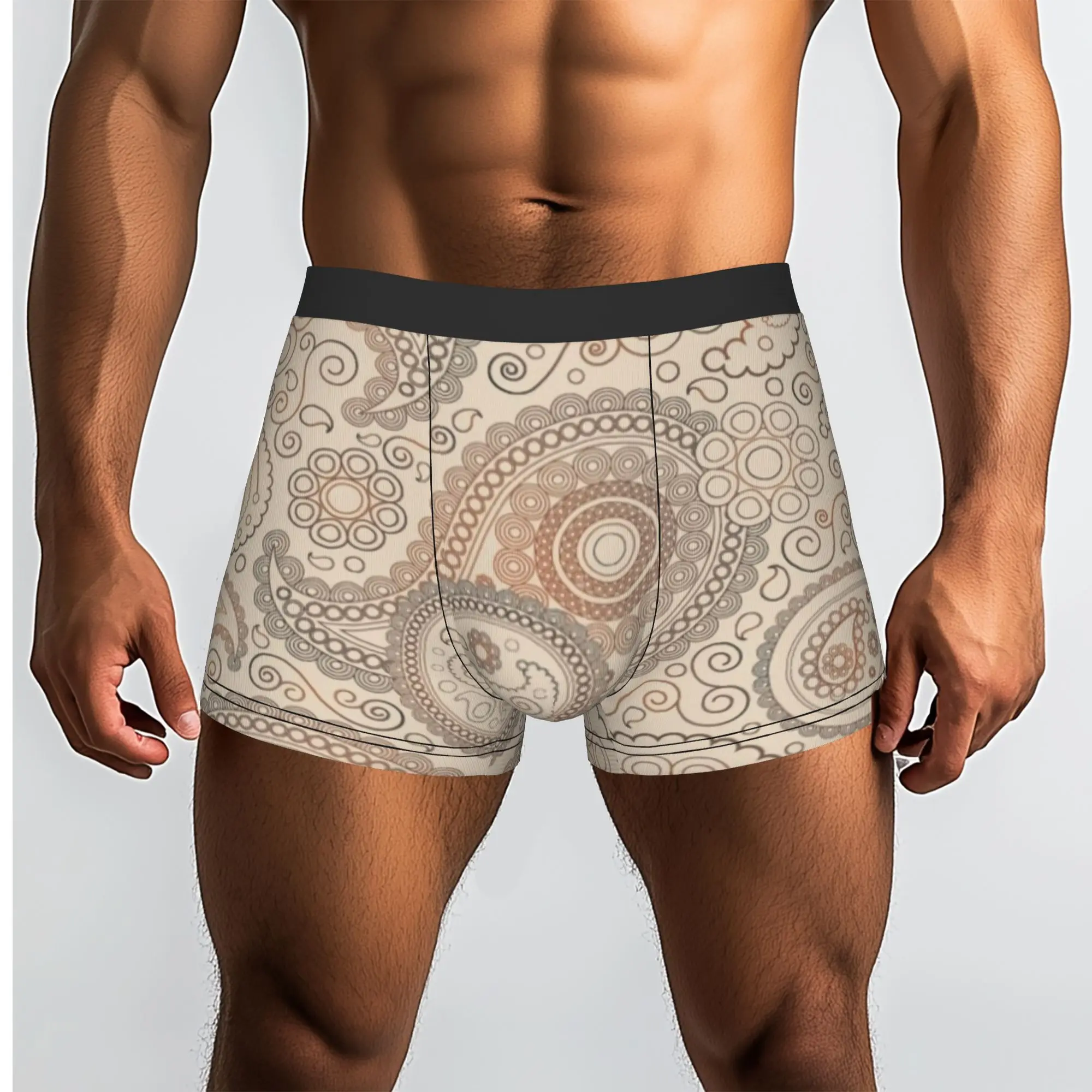 Customized Classic Bandana Style Paisley Pattern Underwear Men Print  Boxer Briefs Shorts Panties Soft Underpants