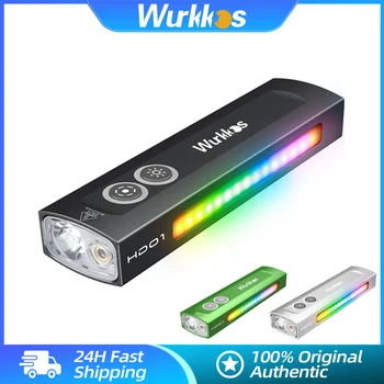 Wurkkos HD01 Torch 1200LM Yüksek Güçlü LED Şarj Edilebilir El Fenerleri Yeşil Işık Beyaz Işıklar Yan RGB Projektör EDC Manyetik Lamba
