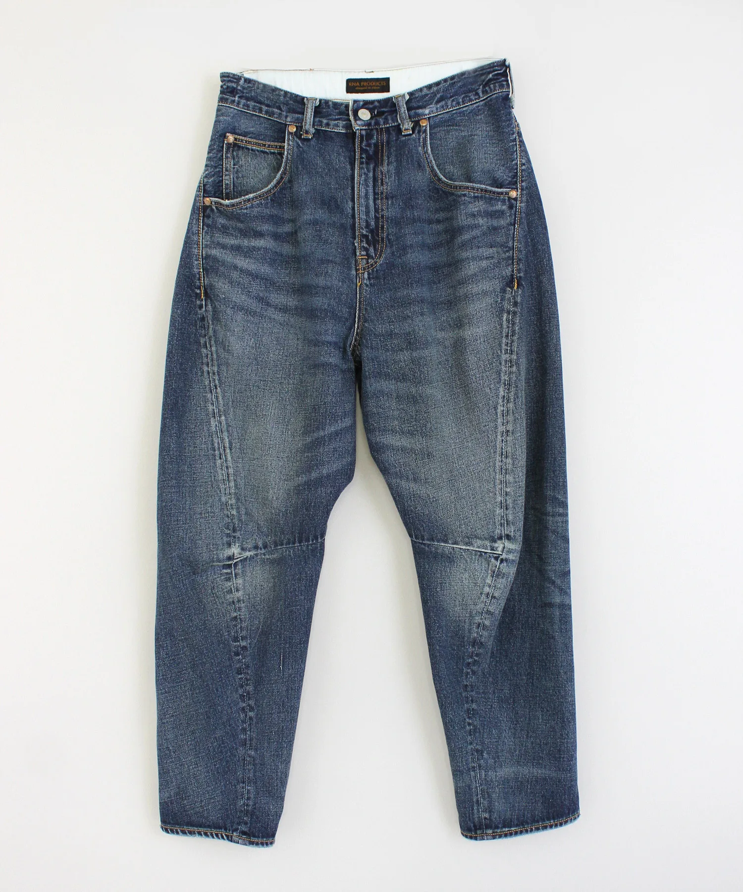 레트로 웨이드 코튼 진 루즈핏 패치워크 슬림 레그 하이웨이스트 데님 블루 여성 프리미엄 패션 가을 2025 신상품