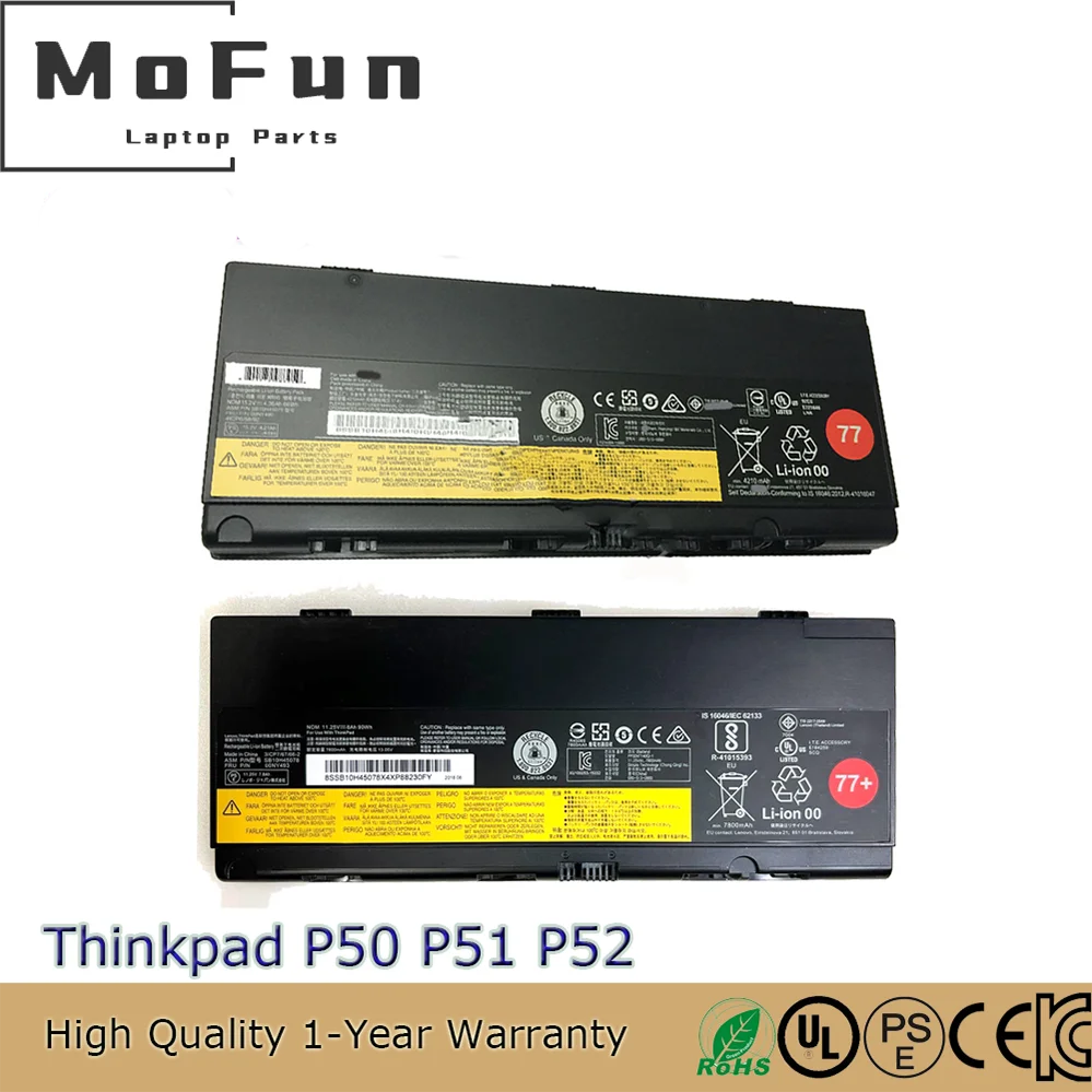 New 77 77+ 00NY492 00NY493 Genuine Battery for Lenovo ThinkPad P50 P51 P52 Series