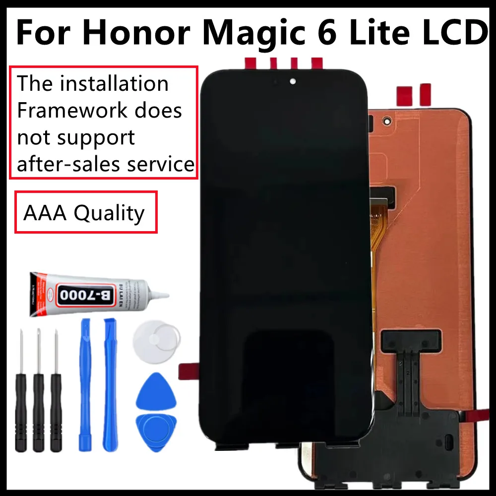 100% Tested High quality LCD For Honor Magic 6 Lite LCD For HUAWEI Honor Magic 6 Lite LCD Touch Screen Assembly Digitizer repair