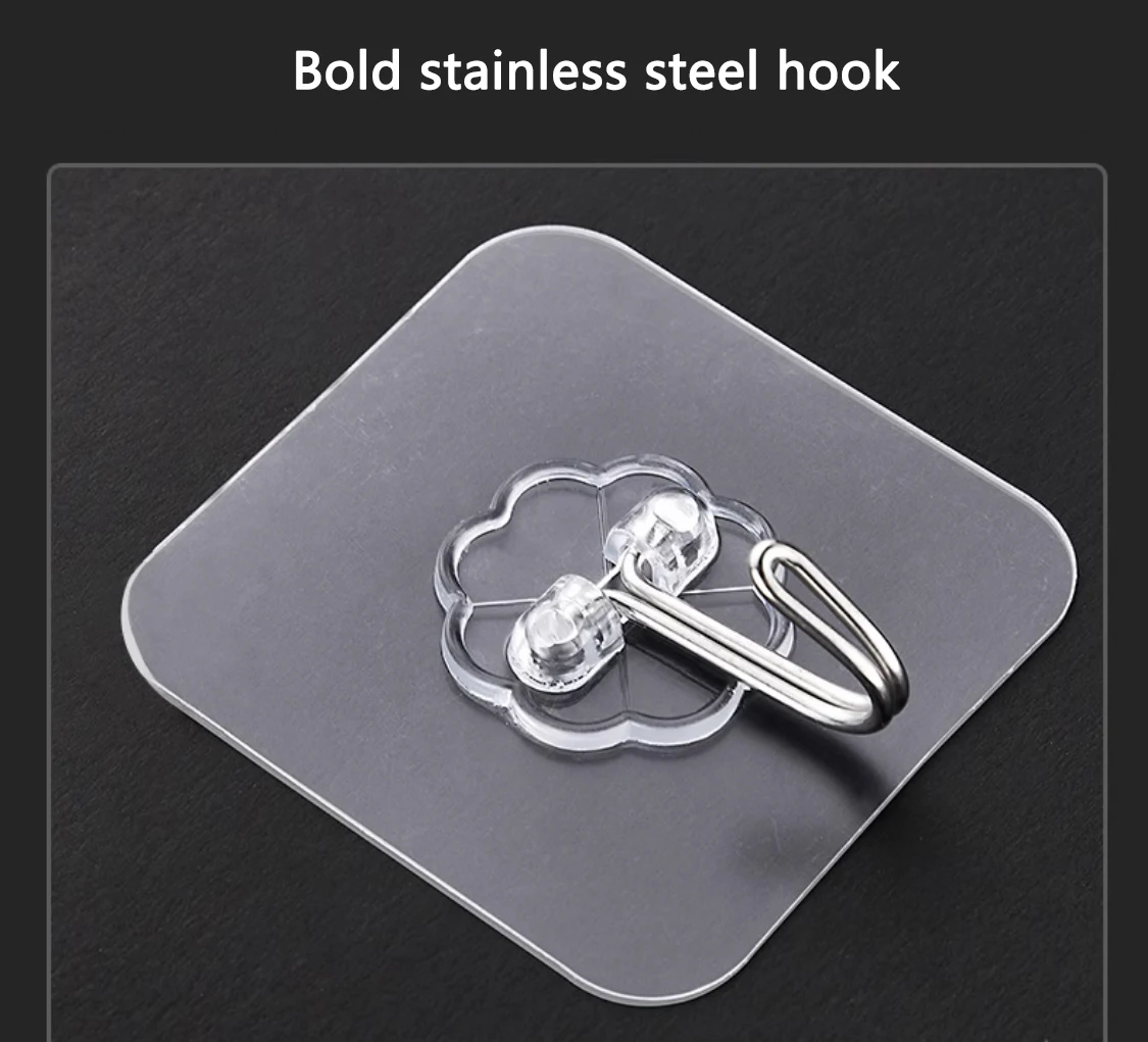 30 Stück Haken, transparent, stark, selbstklebend, für Tür, Wandaufhänger, Haken, Saugnapf, schwere Last, Rack, Tassensauger für Küche, Badezimmer – Detail 6