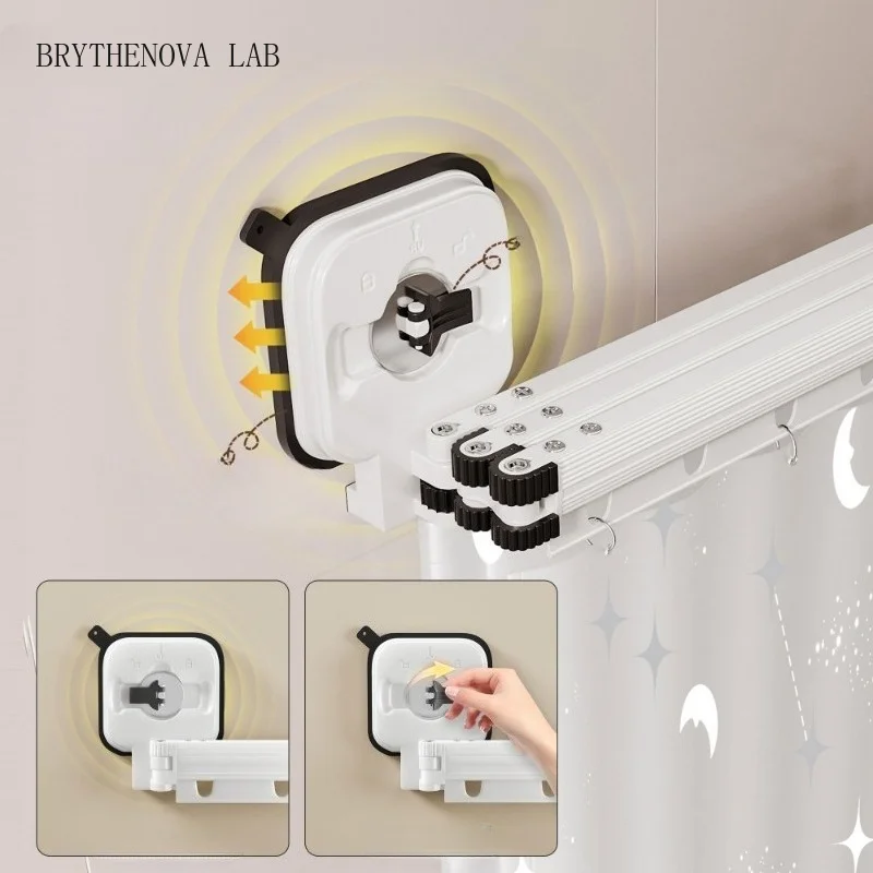 Suction Cup Shower Curtain Rod Foldable Adhesive Free Drilling Poles Rust-proof Waterproof for Partition Bathroom no Curtains