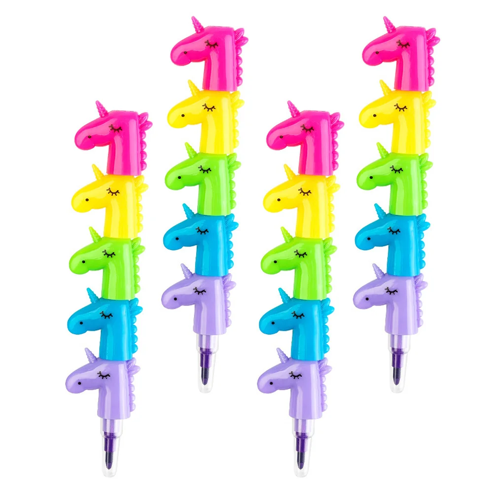 4 Pcs Crayons Rainbow Party Favor Stackable Pencils Candy Color for Kids Favors