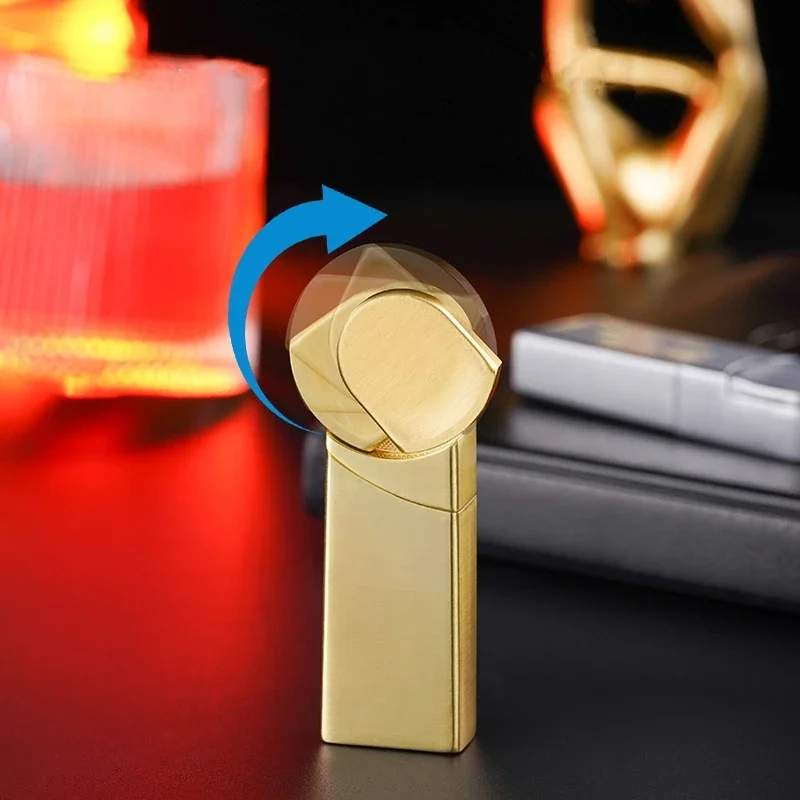 Mini Portable Metal Windproof Red Jet Flame Butane Gas Lighter Originality Rotate Rocker Arm  Ignition Lighter Gifts For Men