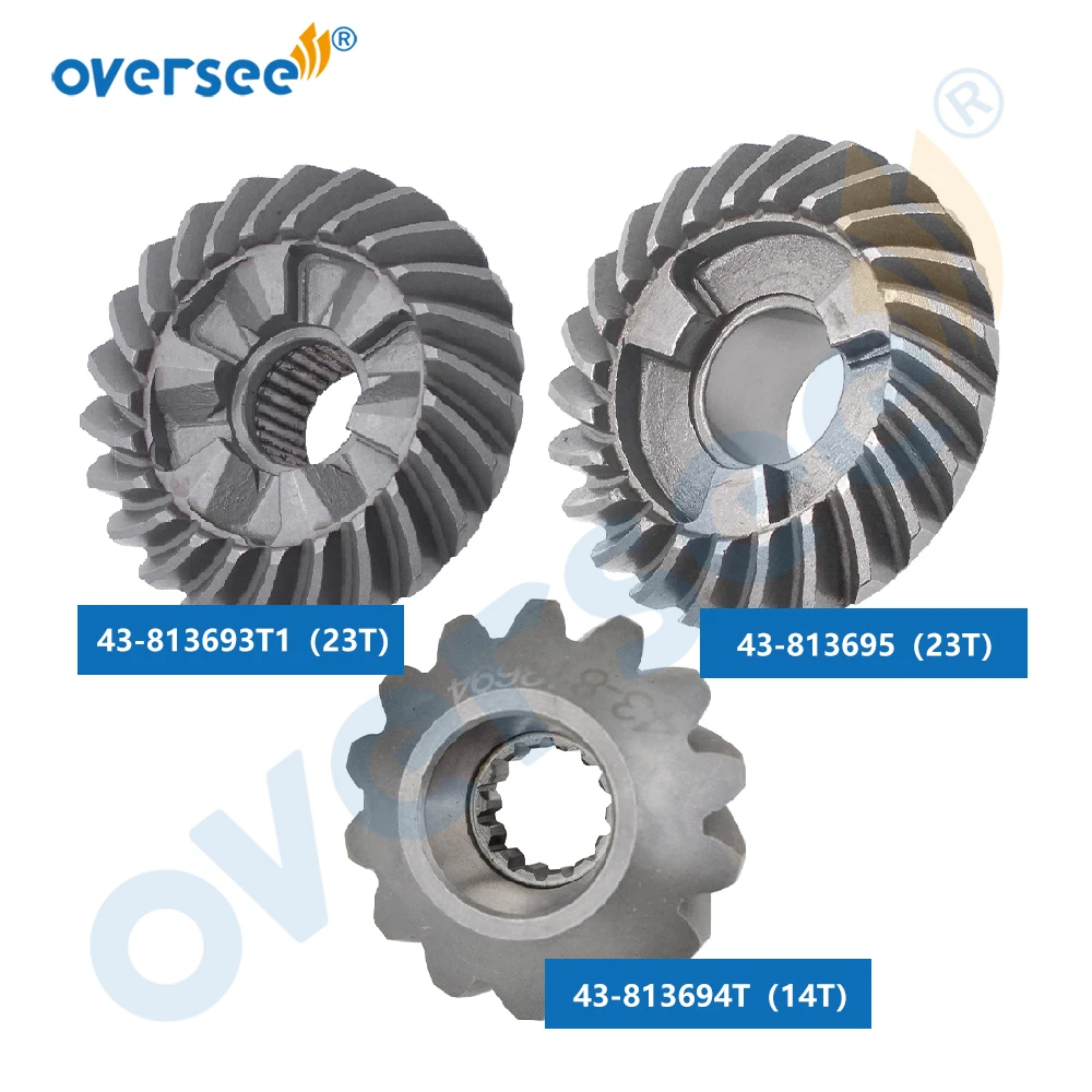 Oversee 813693 Gear Kit For Mercury Mercruiser 50HP 55HP 60HP Outboard Motor Forward 43-813693T; Pinion 813694T; Reverse 813695T