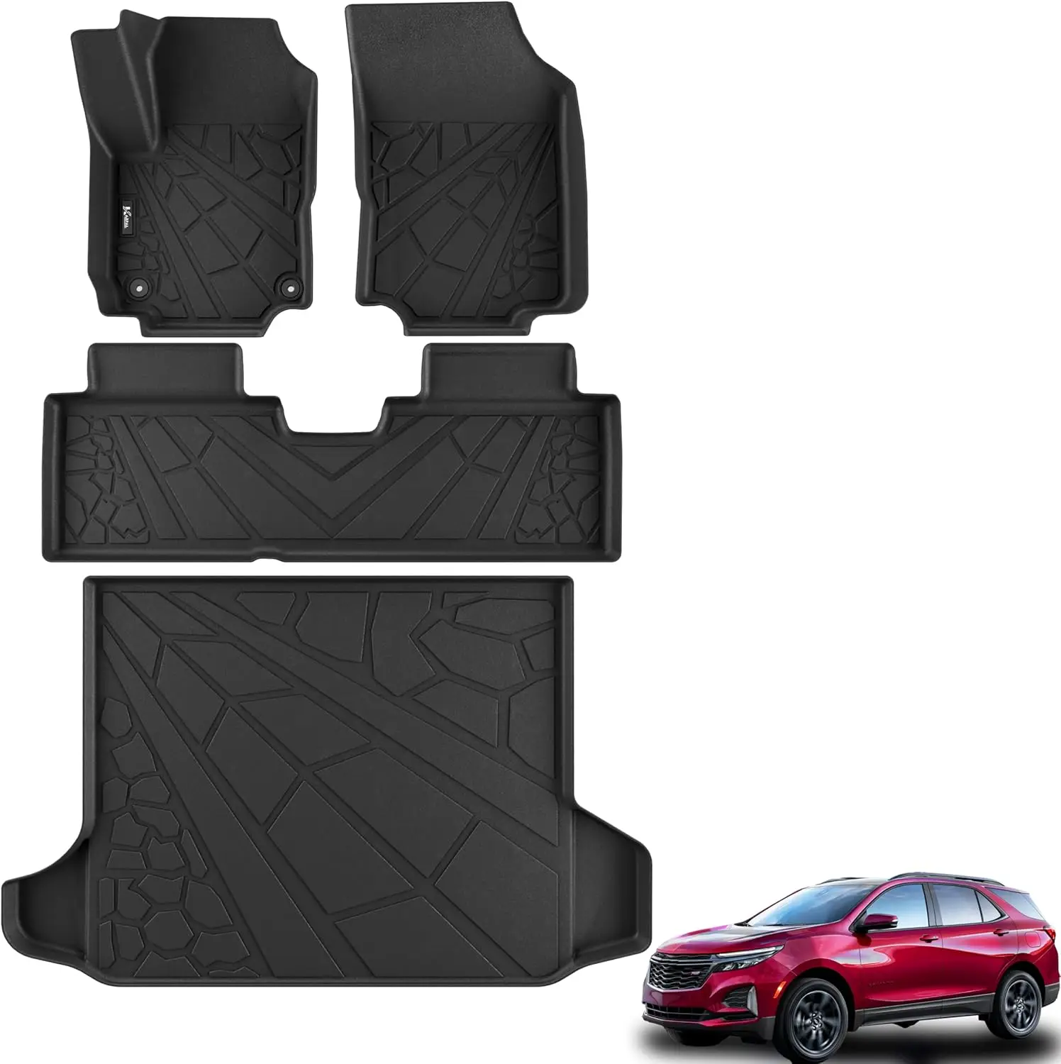 

All-Weather TPE Floor Mats for Chevy Equinox 2018-2024 & GMC Terrain 2018-2024, Custom Fit Liners and Cargo Liner