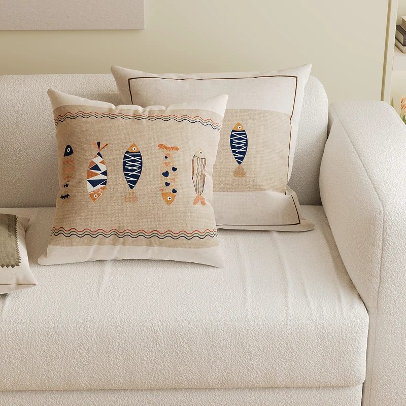Modern Simple Washable Square Pillowcase with Core for Sofa Living Room Decorative Pillows Bedroom Guest House Backrest Cushion