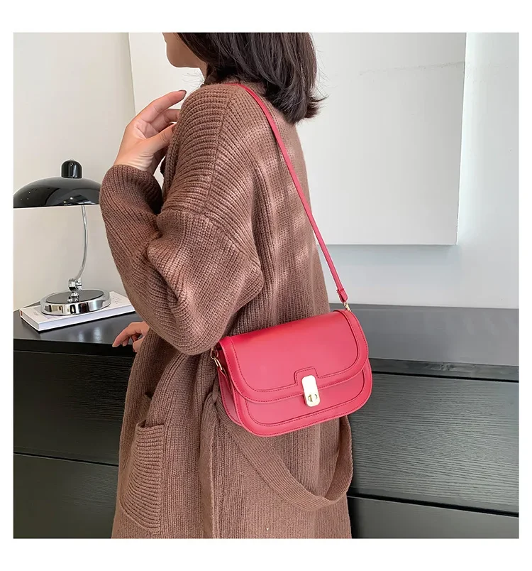Damen-Umhängetasche, Damen-Mode, Retro-Unterarmtasche, kleine quadratische Tasche, beliebte Herbst-Schultertasche, Umhängetasche – Detail 15